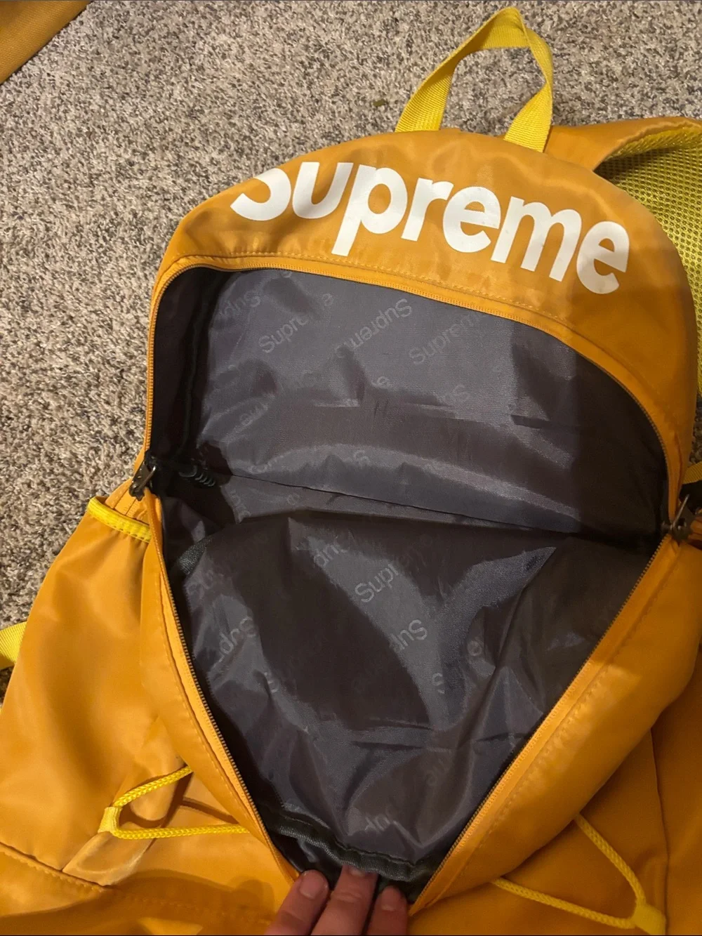 Supreme Yellow Mustard Backpack with Front Bungee